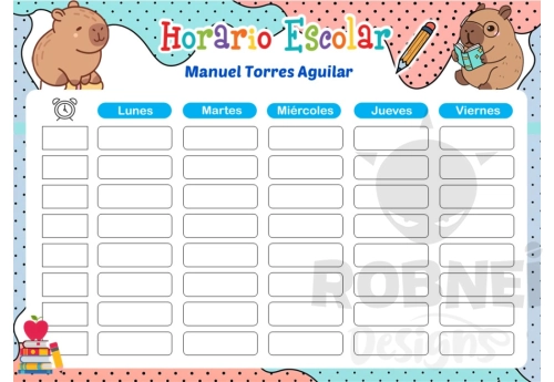 Capibara boy 01 Horario Escolar